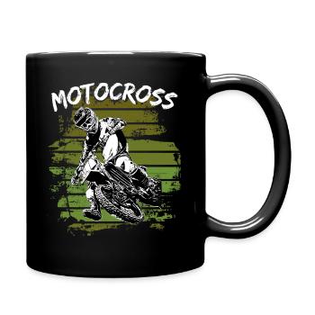 Motocross Design Enduro / Geschenkidee / MX Retro - Tasse einfarbig - Schwarz - Rechts