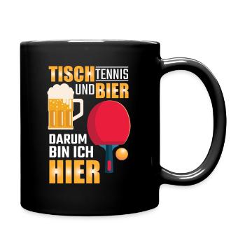 Lustiges Tischtennis Geschenk - Tasse einfarbig - Schwarz - Rechts