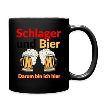 Schlager Karneval Fasching Party Mann Bekleidung - Tasse einfarbig - Schwarz - Rechts