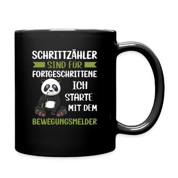 Anti Sport Laufen Joggen lustiger Spruch - Tasse einfarbig - Schwarz - Rechts