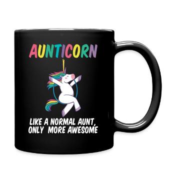 Tante drôle DE LICORNE DE CERCEAU AÉRIEN - Mug uni - noir - Droite