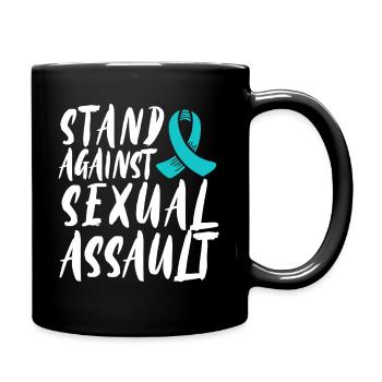 Stand Against Sexual Assault Awareness Violence - Full Colour Mug - black - Right