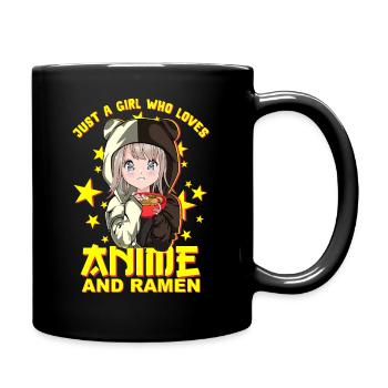 Kawaii Neko Ramen Lover - Japanese Noodles Anime - Full Colour Mug - black - Right