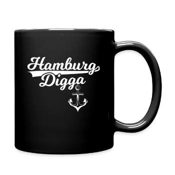 Hamburg Moin Digga Anker Norddeutsch Hamburger - Tasse einfarbig - Schwarz - Rechts