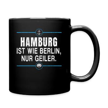 Hamburg Moin Digga Norddeutsch Hamburger Geschenk - Tasse einfarbig - Schwarz - Rechts
