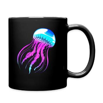 Qualle - Tasse einfarbig - Schwarz - Rechts