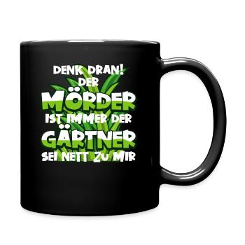 Gärtner Landschaftsbau Geschenk Garten - Tasse einfarbig - Schwarz - Rechts