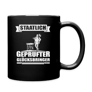 Schornsteinfeger Staatlich geprüfter Glücksbringer - Tasse einfarbig - Schwarz - Rechts