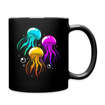 Qualle - Tasse einfarbig - Schwarz - Rechts