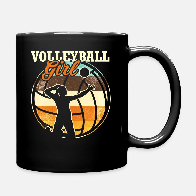 Volleyball Mädchen - Tasse einfarbig - Schwarz