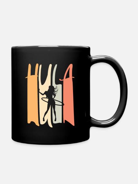 Damen Hulahoop Training Hula Hupp Sport Huller - Tasse einfarbig - Schwarz