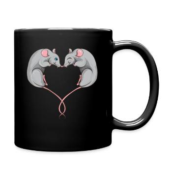 Rat rat coeur coeur animaux fan amant - Mug uni - noir - Droite
