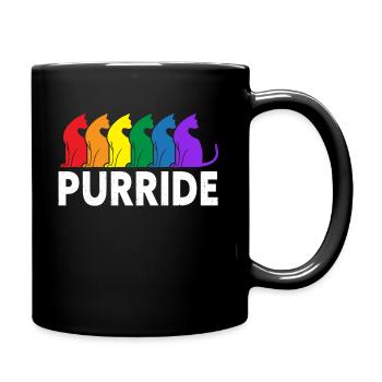 Purride Cat Lover Pride Monat Regenbogen - Tasse einfarbig - Schwarz - Rechts