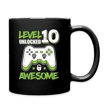 Level 10 Unlocked Awesome 2010 Game 10th Birthday - Tasse einfarbig - Schwarz - Rechts
