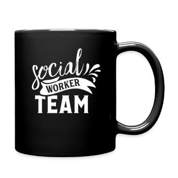 Social worker team Occupation Social social work - Full Colour Mug - black - Right