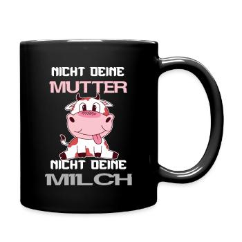 Vegan Veganerin Kuh Spruch - Tasse einfarbig - Schwarz - Rechts