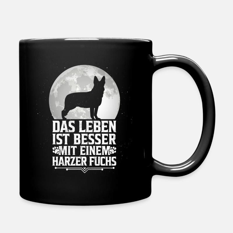 Leben mit Harzer Fuchs Hütehund Besitzer Spruch - Tasse einfarbig - Schwarz