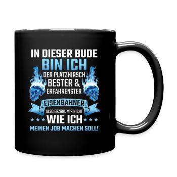 Lokführer, Eisenbahn, Zug Geschenk - Tasse einfarbig - Schwarz - Rechts