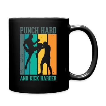 Kickboxen Kickboxer Boxen Kampfsport - Tasse einfarbig - Schwarz - Rechts