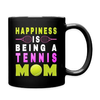 Happiness Is Being A Tennis Mom Life Tennis Mother - Full Colour Mug - black - Right