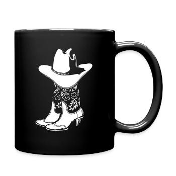 Country Music, Line-Dance, Western Geschenk - Tasse einfarbig - Schwarz - Rechts