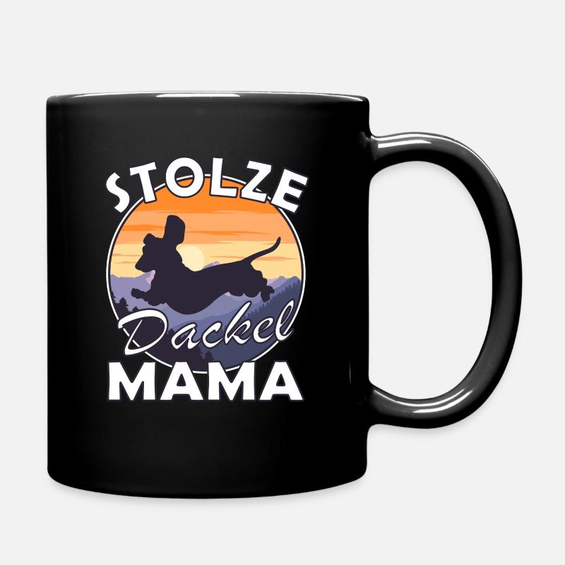 Dackelmotiv Dackel Damen Hund Herren Silhouette - Tasse einfarbig - Schwarz