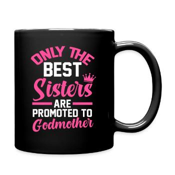Godmother Sister Baptism Gift - Full Colour Mug - black - Right