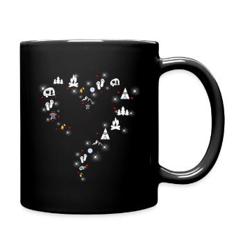 Camp-Liebhaber-Shirt, Camping-Crew, Camping-Feuer - Tasse einfarbig - Schwarz - Rechts