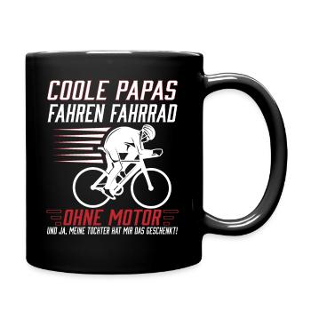 Papa Fahrrad Shirt – Lustiges Geschenk von Tochter - Tasse einfarbig - Schwarz - Rechts
