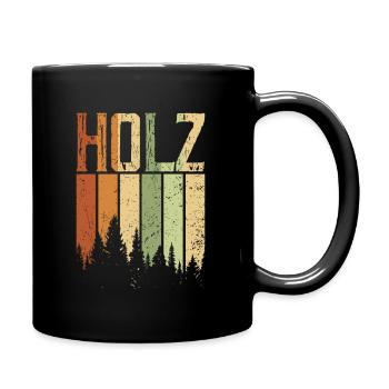 Holz - Tasse einfarbig - Schwarz - Rechts