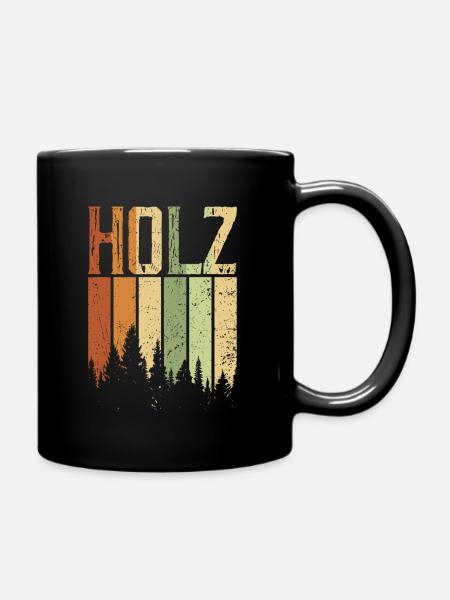 Holz - Tasse einfarbig - Schwarz