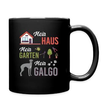 Galgo Garten Hobbygärtner Eigenheim Geschenkidee - Tasse einfarbig - Schwarz - Rechts