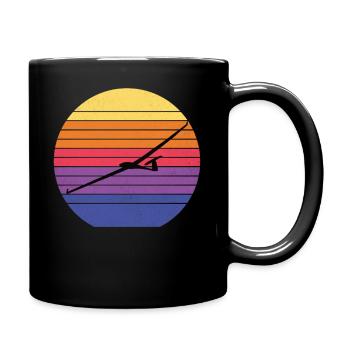 Sonnenuntergang Segelflugzeug Segelflieger - Tasse einfarbig - Schwarz - Rechts