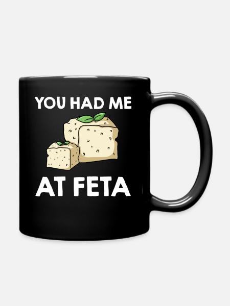 Feta Käse Ziege Griechenland Griechisch Schafskäse - Tasse einfarbig - Schwarz