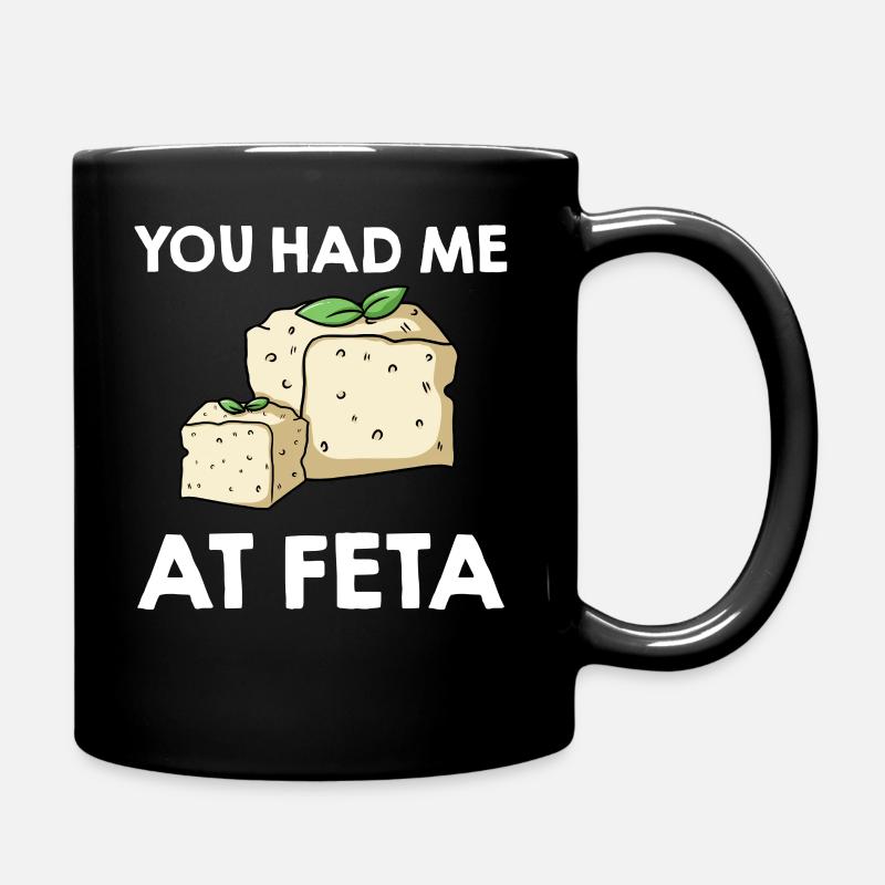 Feta Käse Ziege Griechenland Griechisch Schafskäse - Tasse einfarbig - Schwarz
