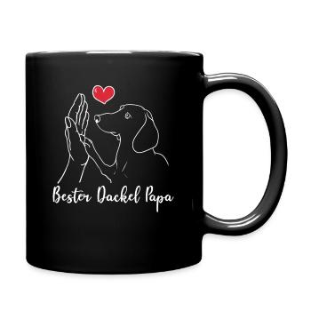 Meilleur teckel papa chien de toit papa Teckel Papa - Mug uni - noir - Droite
