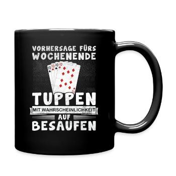 Tuppen, Schröömen, Kartenspiel Rheinland Geschenk - Tasse einfarbig - Schwarz - Rechts