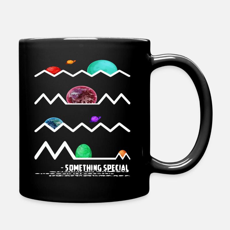 Weltraum mit Planeten - Tasse einfarbig - Schwarz