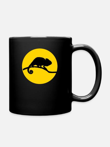 chameleon and moon - Tasse einfarbig - Schwarz