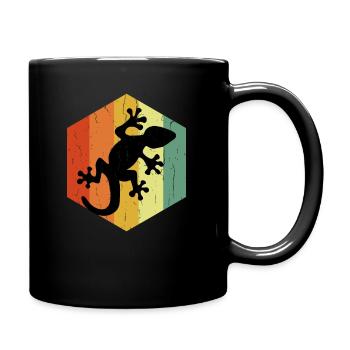 Distressed Gecko Tropski Guster Hexagon - Tasse einfarbig - Schwarz - Rechts