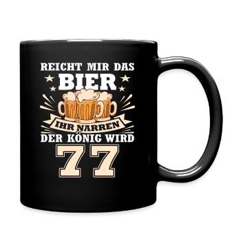 77 Jahre Birthday Geschenk 77 Geburtstag Bier - Tasse einfarbig - Schwarz - Rechts