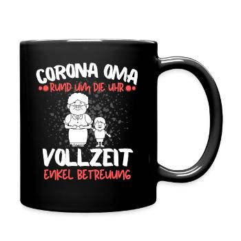 CORONA OMA - OMA ENKEL BETREUUNG IN VOLLZEIT - Tasse einfarbig - Schwarz - Rechts