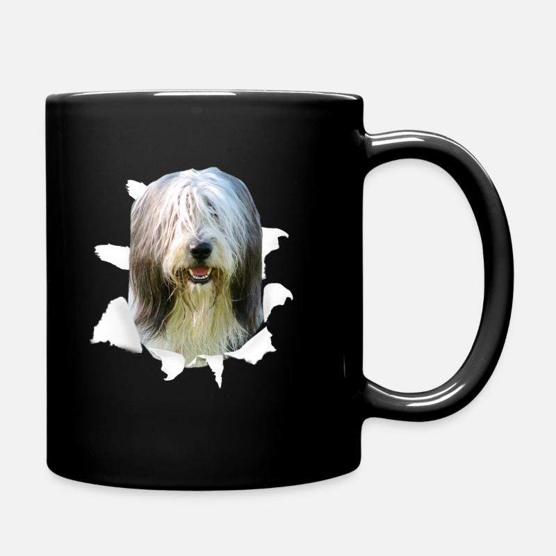 Bearded Collie - Bearded Collie Hund - Tasse einfarbig - Schwarz