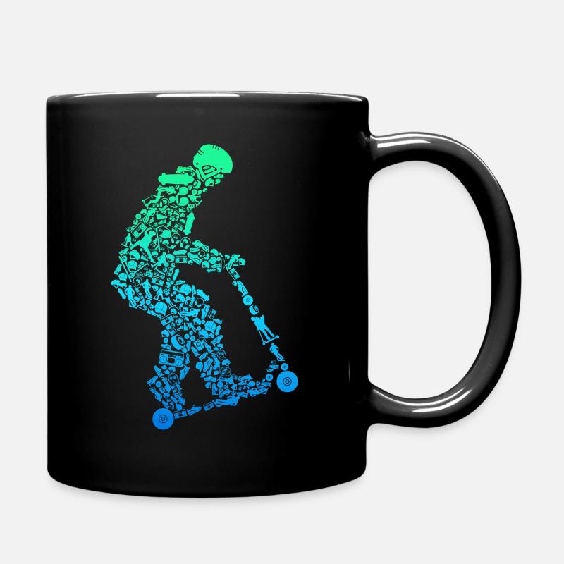 Scooter Roller Stunt E-Scooter Jungen - Tasse einfarbig - Schwarz