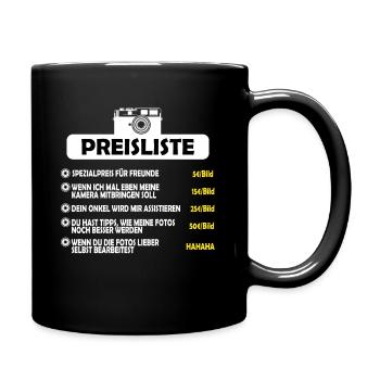 Fotograf Kamera Fotografen Fotografie Damen Design - Tasse einfarbig - Schwarz - Rechts