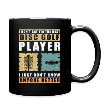 Discgolf Disc Golf Discgolfspieler Geschenk - Tasse einfarbig - Schwarz - Rechts