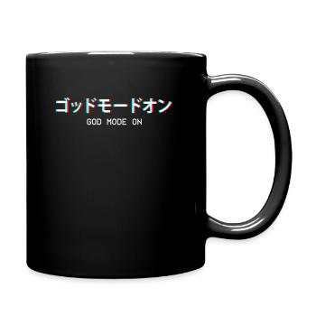 God Mode On Japanese Vaporwave Aesthetic Gift - Full Colour Mug - black - Right