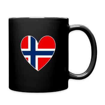 Norvège Coeur - Mug uni - noir - Droite