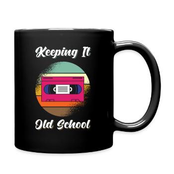 VHS Videokasette Retro 80s - Tasse einfarbig - Schwarz - Rechts