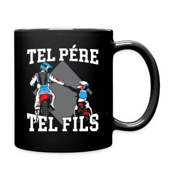 Tel Père Tel Fils Moto Motocycliste - Mug uni - noir - Droite